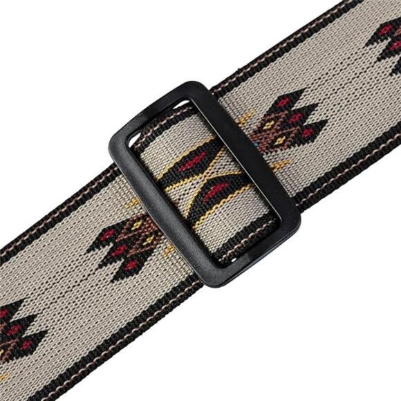 Tan Arrow Guitar Strap Adjustable 2 Inch Polypropylene Leather Ends 54 Inch - Picture 5 of 5